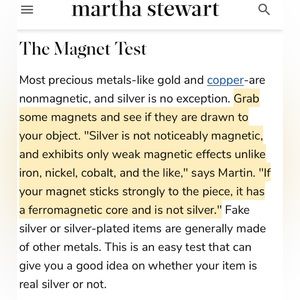 Information on Sterling Silver Items